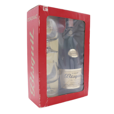 Bisquit Cognac VSOP 1980 Set 2 Glasses