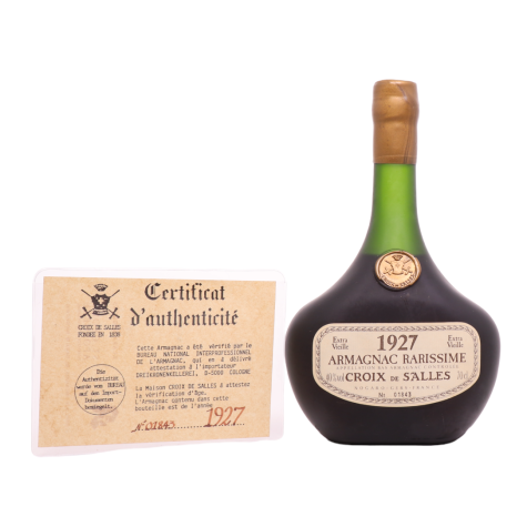 ブランデー Armagnac  DE VILBERT Croix de Salles 1927 Extra Vieille Armagnac, unic armagnac